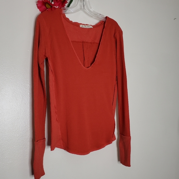 NEW Free People Wrap It Up Thermal Top Pollen Dust Bohemian Sexy Spring V Neck - Picture 4 of 14